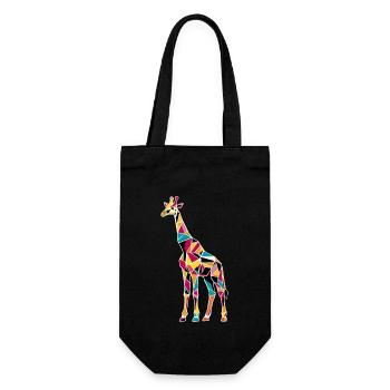 Mosaïque de girafe colorée - Sac à bouteille - noir - Devant