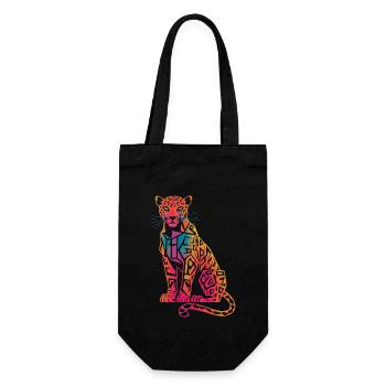 Colorful Geometric Leopard - Gift Bag for Bottles - black - Front