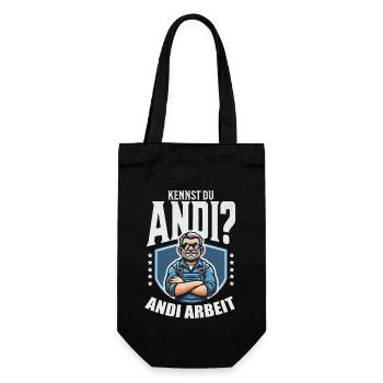 Handwerker Andi Arbeit Geschenk Sprüche Lustig - Geschenkbeutel für Flaschen - Schwarz - Vorne