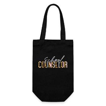 School Counselor Leopard Cheetah - Geschenkbeutel für Flaschen - Schwarz - Vorne