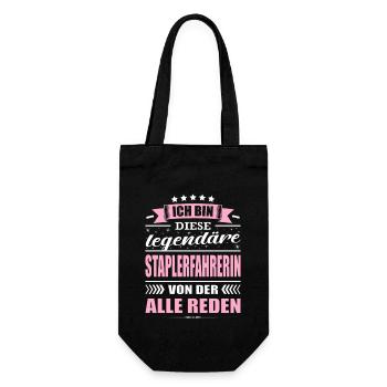Ich Bin Diese Legendäre Staplerfahrerin - Geschenkbeutel für Flaschen - Schwarz - Vorne