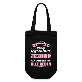 Ich Bin Diese Legendäre Strassenbahnfahrerin Zug - Geschenkbeutel für Flaschen - Schwarz - Vorne