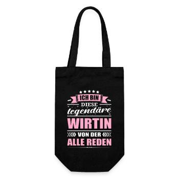 Ich Bin Diese Legendäre Wirtin Gastro - Geschenkbeutel für Flaschen - Schwarz - Vorne
