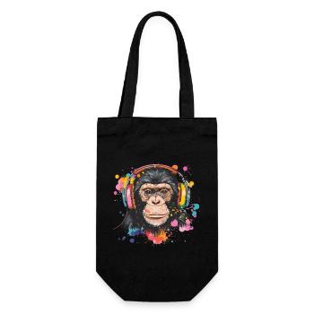 Singe Avec Casque Décoration Femme Cadeau Homme - Sac à bouteille - noir - Devant