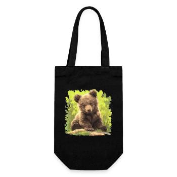 Bear Bären Bär - Geschenkbeutel für Flaschen - Schwarz - Vorne