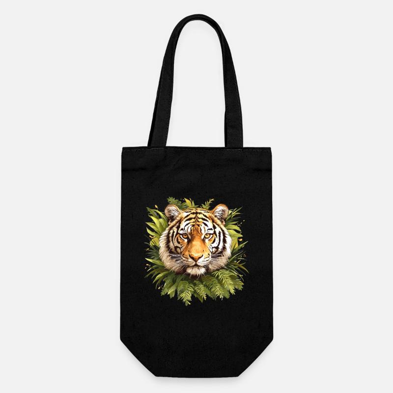 Tiger - Geschenkbeutel für Flaschen - Schwarz