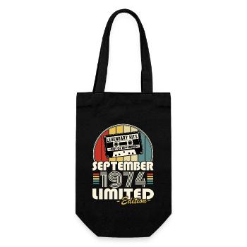 Legendary since September 1974 Vintage Birthday - Gift Bag for Bottles - black - Front