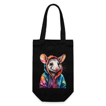 Opossum Hoodie Bunt Tier Design Print - Geschenkbeutel für Flaschen - Schwarz - Vorne