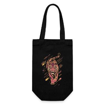 Geometric Tiger in Motion Artwork - Gift Bag for Bottles - black - Front