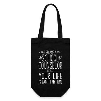 School Counselor I Became A School - Gift Bag for Bottles - black - Front