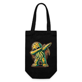 Funny Dabbing Cthulhu Dystopian Octopus - Gift Bag for Bottles - black - Front