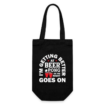 Getting Better At Peer Pong As The Night Goes On - Gift Bag for Bottles - black - Front