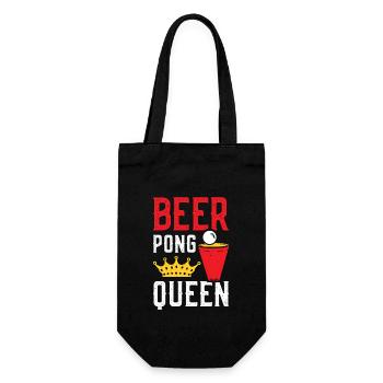 Beer Pong Queen - Gift Bag for Bottles - black - Front
