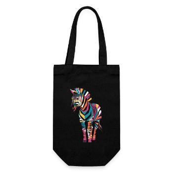 Colorful Zebra Artwork for Animal Lovers - Gift Bag for Bottles - black - Front