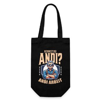Handwerker Andi Arbeit Geschenk Sprüche Lustig - Geschenkbeutel für Flaschen - Schwarz - Vorne