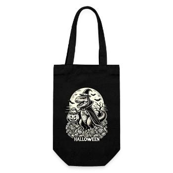 La sorcière drôle d'Halloween T-Rex adore les bonbons - Sac à bouteille - noir - Devant