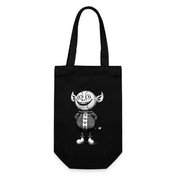 Gruseliges Monster Design Halloween Gnome Outfit - Geschenkbeutel für Flaschen - Schwarz - Vorne