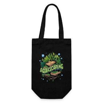 Lustige Grafik Aquascaping von Pflanzen und Steinen - Geschenkbeutel für Flaschen - Schwarz - Vorne