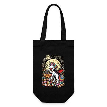 Funny Vampire Unicorn Loves Candy - Gift Bag for Bottles - black - Front