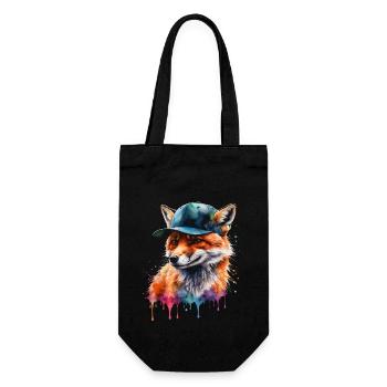 Fuchs Snapback Cap Cool Tier Design Print - Geschenkbeutel für Flaschen - Schwarz - Vorne
