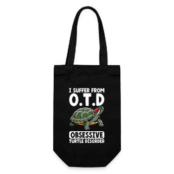 Turtle Red-eared Turtle - Gift Bag for Bottles - black - Front