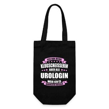 Ich Bin Keine Klugscheisserin Urologin Urologie - Geschenkbeutel für Flaschen - Schwarz - Vorne