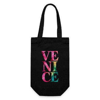 Venice Souvenir Aquarell Stil - Geschenkbeutel für Flaschen - Schwarz - Vorne
