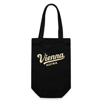 Vienna Austria Souvenir Retro Lettering - Gift Bag for Bottles - black - Front