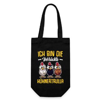 Huhn Hühner Mutter Oma Geschenk Sprüche - Geschenkbeutel für Flaschen - Schwarz - Vorne