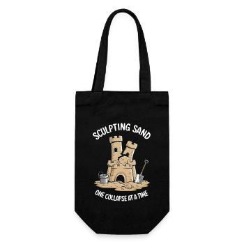 Creative Sandcastles Art on the Beach | Sculptures - Gift Bag for Bottles - black - Front
