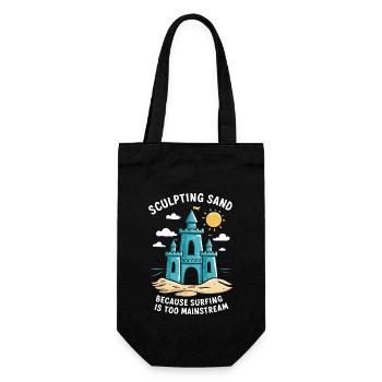 Creative Sandcastles Art on the Beach | Sculptures - Gift Bag for Bottles - black - Front