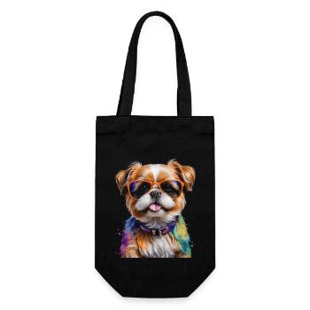 Shih Tzu Sonnenbrille Hund Lustig Tier Print - Geschenkbeutel für Flaschen - Schwarz - Vorne