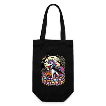La licorne vampire drôle adore les bonbons - Sac à bouteille - noir - Devant