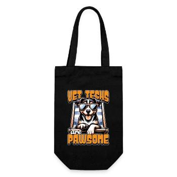 Vet Techs Are Pawsome Veterinary Practitioner - Gift Bag for Bottles - black - Front