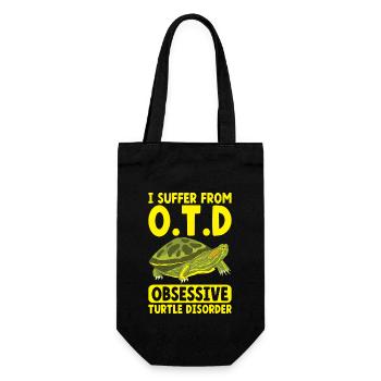 Turtle Red-eared Turtle - Gift Bag for Bottles - black - Front
