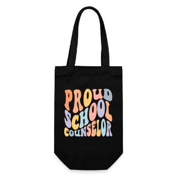 School Counselor Proud School - Gift Bag for Bottles - black - Front