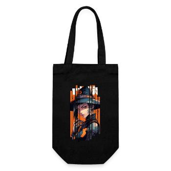 Orange Geometric Witch - Gift Bag for Bottles - black - Front