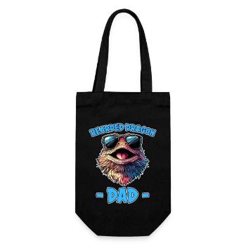 Bearded Dragon Saying Dad Funny Bearded Dragon Gift - Gift Bag for Bottles - black - Front