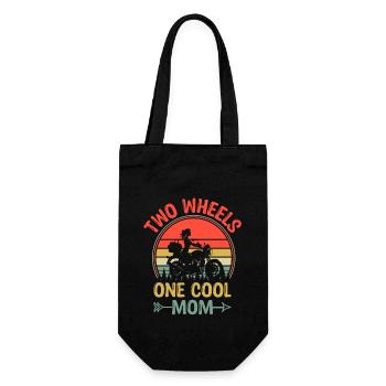Two Wheels One Cool Mom Motorcycling Biker Motorcy - Gift Bag for Bottles - black - Front