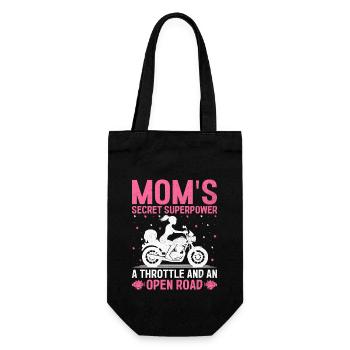 Mom's Secret Superpower: Ein Gashebel Und Ein Offener Roa - Geschenkbeutel für Flaschen - Schwarz - Vorne