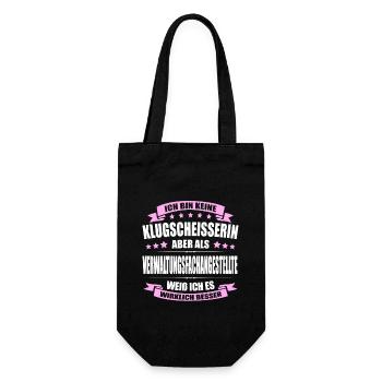 Keine Klugscheisserin Verwaltungsfachangestellte - Geschenkbeutel für Flaschen - Schwarz - Vorne