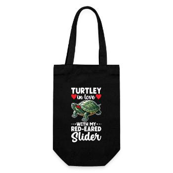 Turtle Red-eared Turtle - Gift Bag for Bottles - black - Front