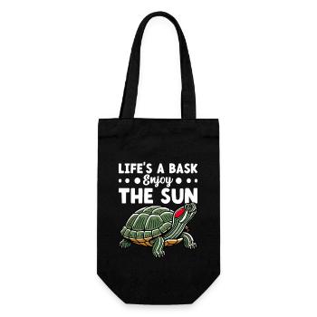 Turtle Red-eared Turtle - Gift Bag for Bottles - black - Front
