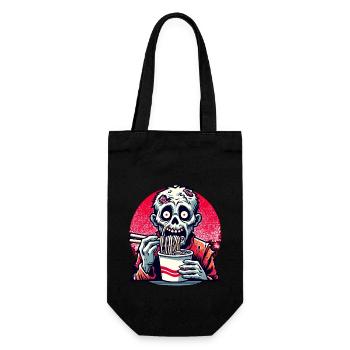Zombie Ramen Nudeln für Gruselfilme Japanisches - Geschenkbeutel für Flaschen - Schwarz - Vorne