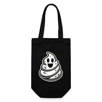 Funny poop pile feces ghost humorous - Gift Bag for Bottles - black - Front