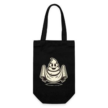 Drôle caca tas d’excréments fantôme humoristique - Sac à bouteille - noir - Devant