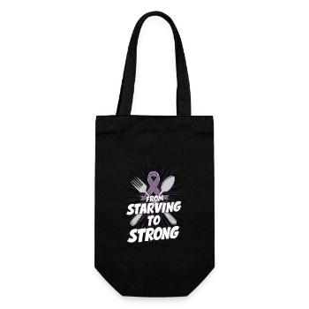 From Starving To Strong Inspirational Quote - Gift Bag for Bottles - black - Front