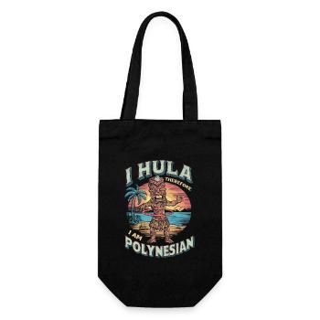 Ich Hula, also bin ich Polynesier - Geschenkbeutel für Flaschen - Schwarz - Vorne