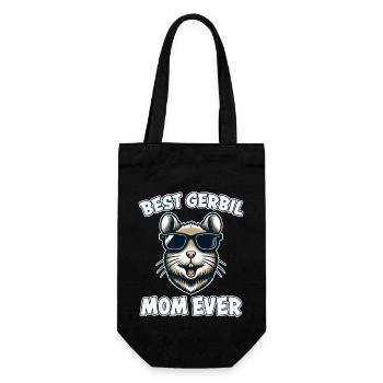 Gerbil Spruch Gerbil Mom Lustige Rennmaus Geschenk - Geschenkbeutel für Flaschen - Schwarz - Vorne