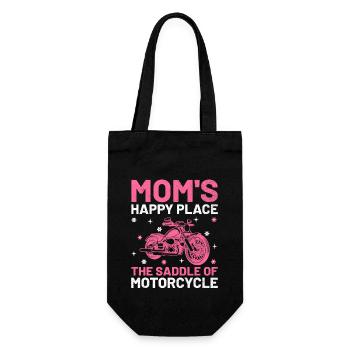 Mom's Happy Place The Saddle Of Motorcycle Motorcy - Gift Bag for Bottles - black - Front